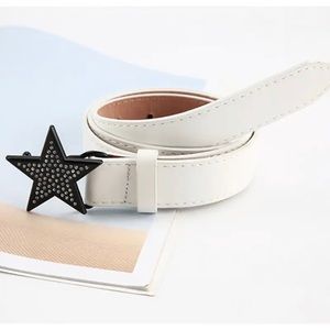 Cute Star Belt, Y2K Emo Goth Leather Belt, Sanrio Egirl Aesthetic Belt